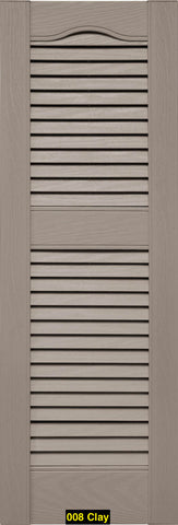 Mid-America, Vinyl Shutters, Louvered Shutters, Cathedral Top, Lengths 39"- 48", Widths 12" or 14.5"