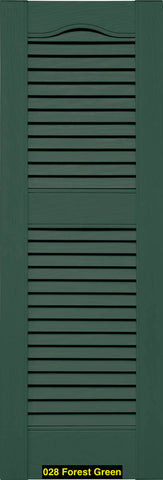 Mid-America, Vinyl Shutters, Louvered Shutters, Cathedral Top, Lengths 64"- 72", Widths 12" or 14.5"