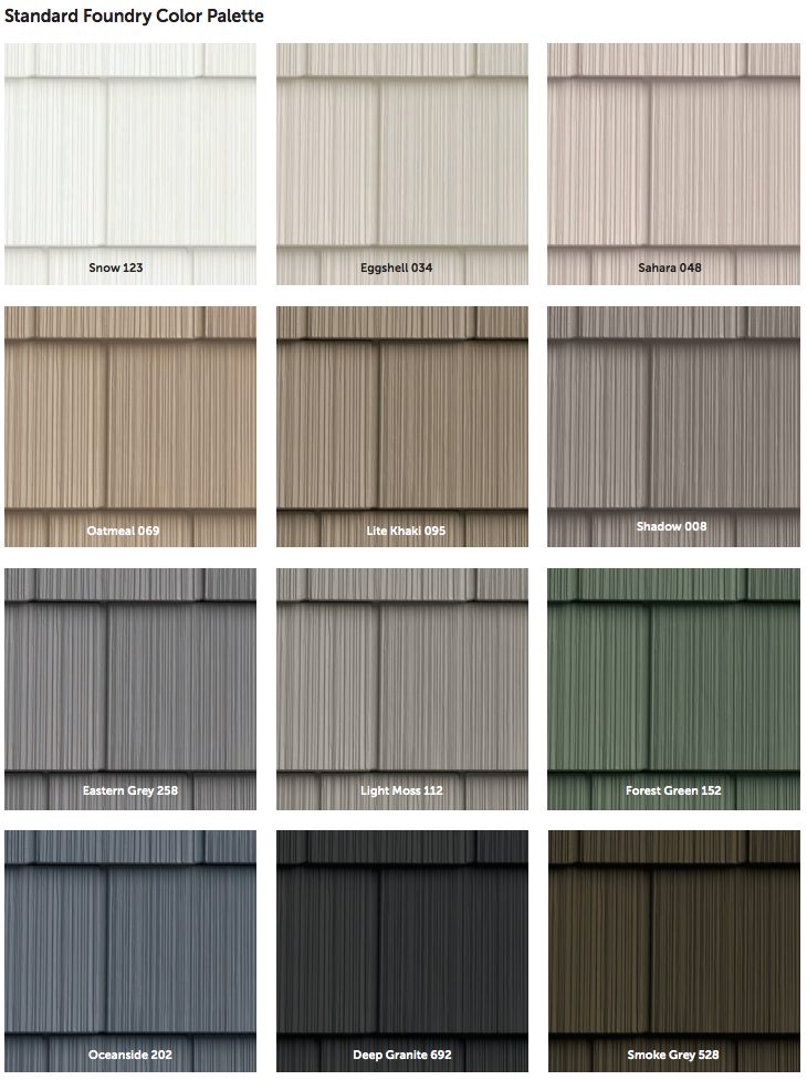 Copy of Vinyl Siding Foundry COLOR SAMPLES for 7