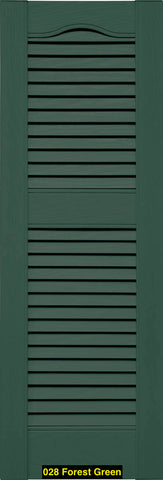 Mid-America, Vinyl Shutters, Louvered Shutters, Cathedral Top, Lengths 52"- 60", Widths 12" or 14.5"