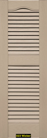 Mid-America, Vinyl Shutters, Louvered Shutters, Cathedral Top, Lengths 39"- 48", Widths 12" or 14.5"